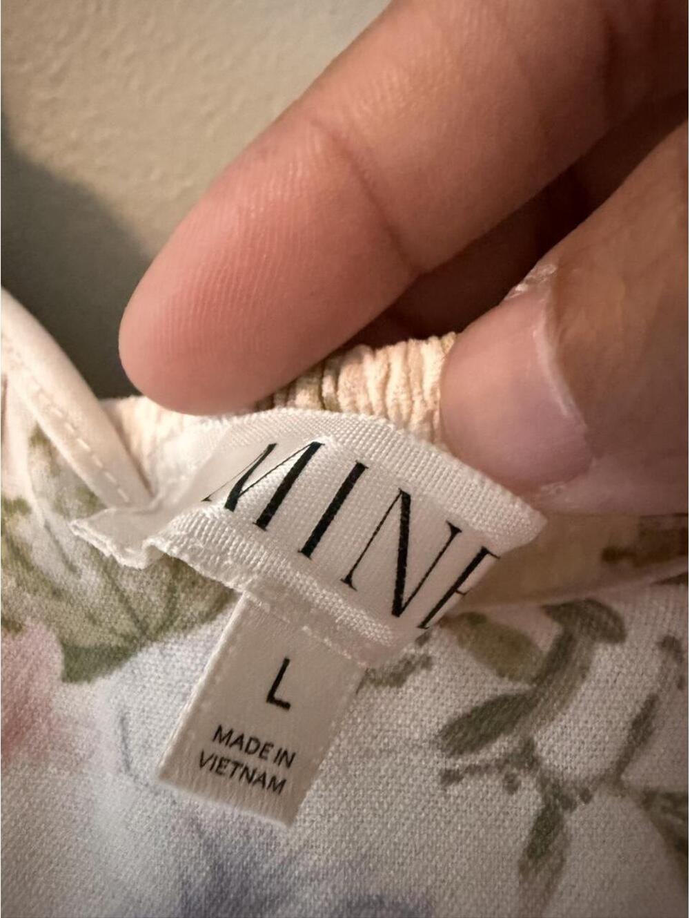 MINE A-line midi dress with floral print in cream & white, - Picture 4 of 8